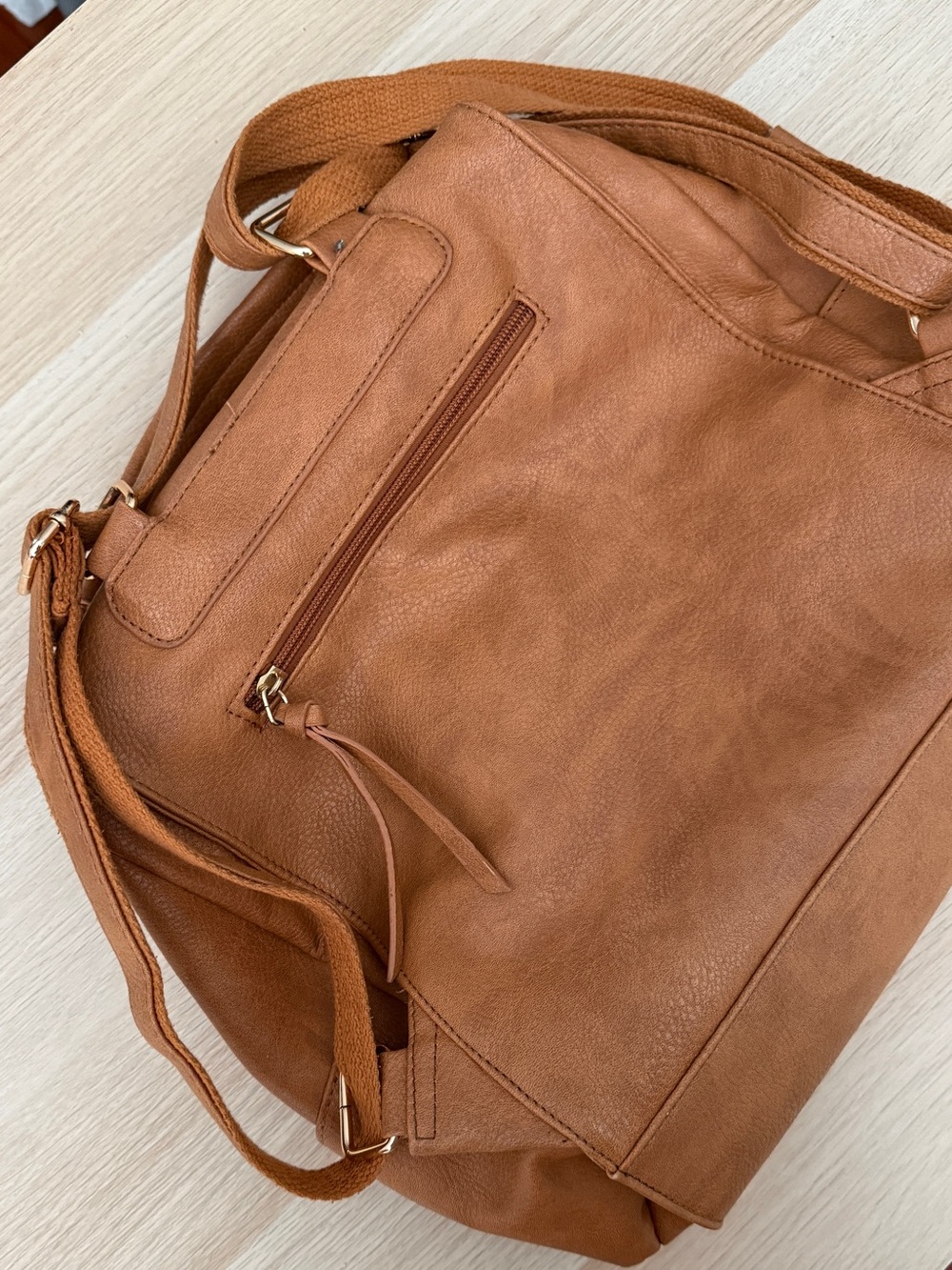 Brown Faux Leather Backpack - Picture 7 of 7